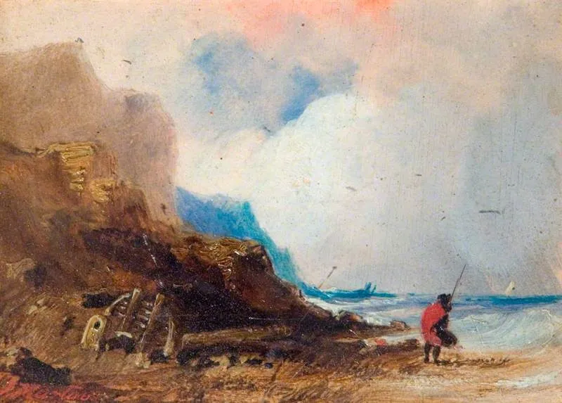 Shore Scene, Evening, by John Martin, oil