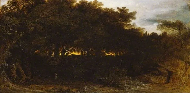 Twilight in the woodlands, by John Martin, unspecified, 1850