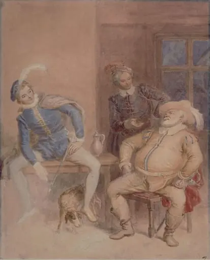 Falstaff, Prince Henry and Poins, by John Masey Wright