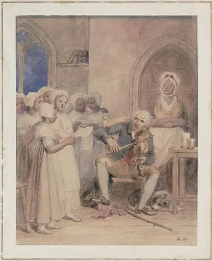 The village choir, the church interior, by John Masey Wright