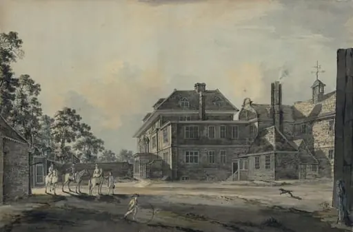 The Courtyard of a Mansion with Figures, by John Melchior Barralet