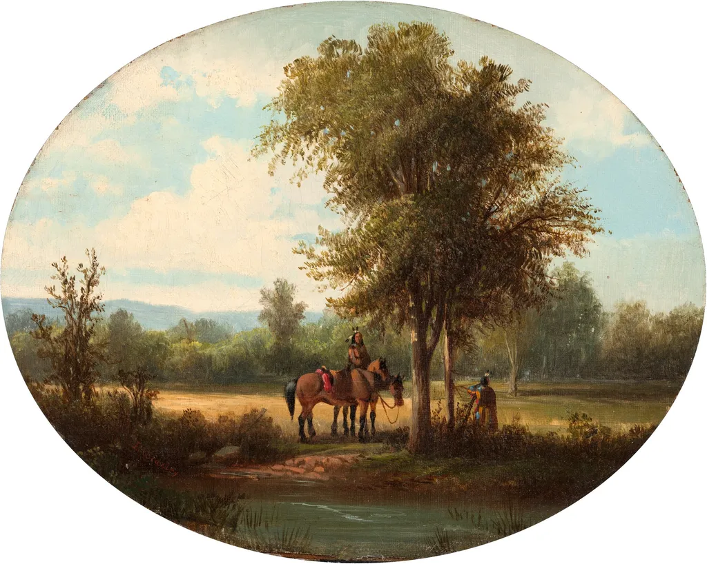 A Morning in Milk River Valley, by John Mix Stanley, oil, 1870
