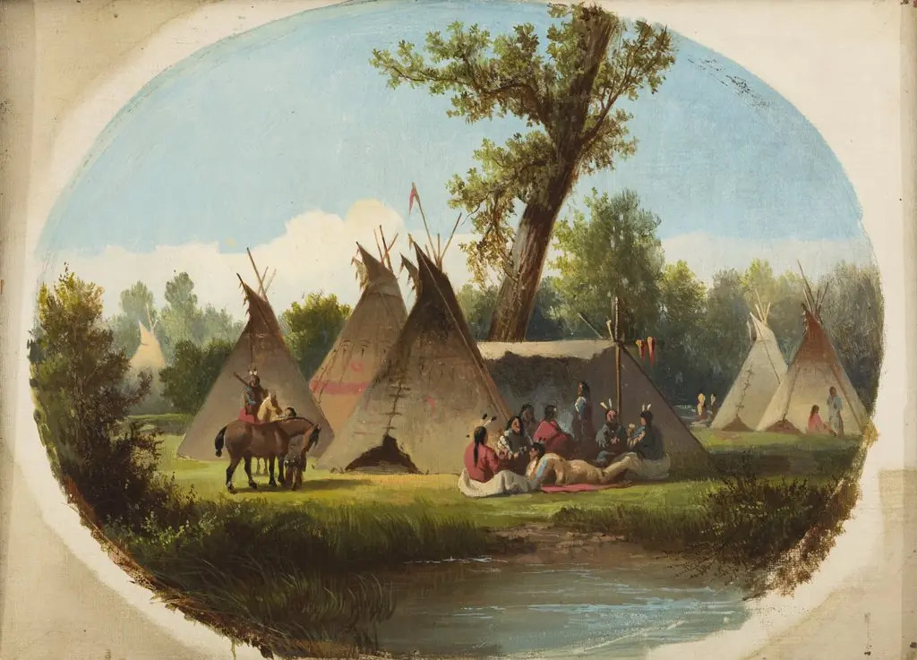 Assiniboin Encampment on the Upper Missouri, by John Mix Stanley