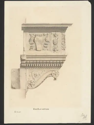 Drawing of the cantoria of Santa Maria Novella, Florence, by John N. Smith