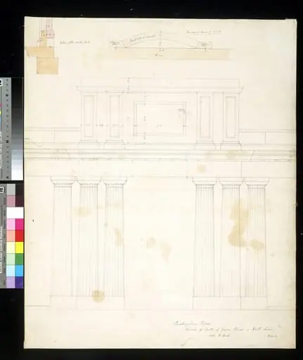 Elevation of Center of the Guard House and North Screen, Buckingham Palace, by John Nash