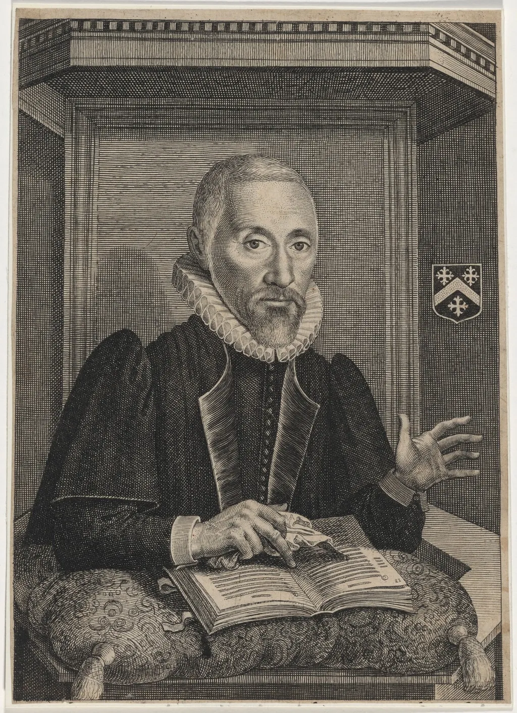 Arthur Hildersham, Minister, by John Payne, ink, 1627