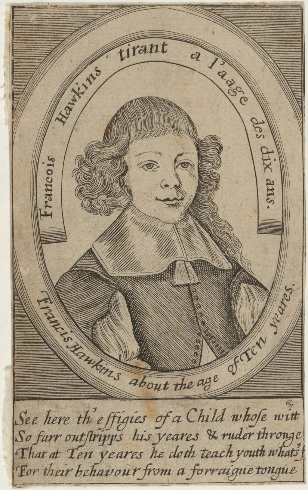 Francis Hawkins, by John Payne, ink, 1627