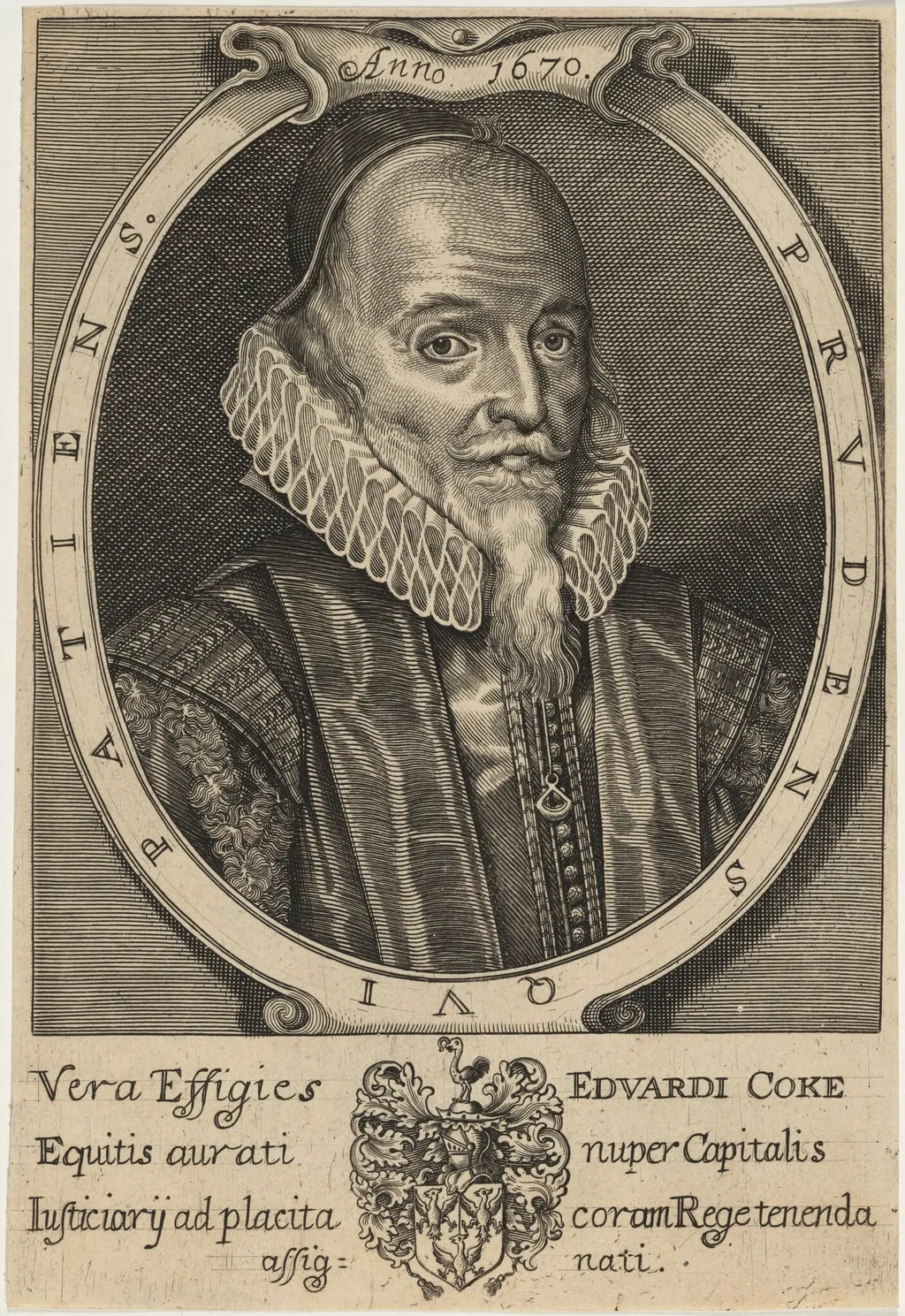 Sir Edward Coke, by John Payne, ink