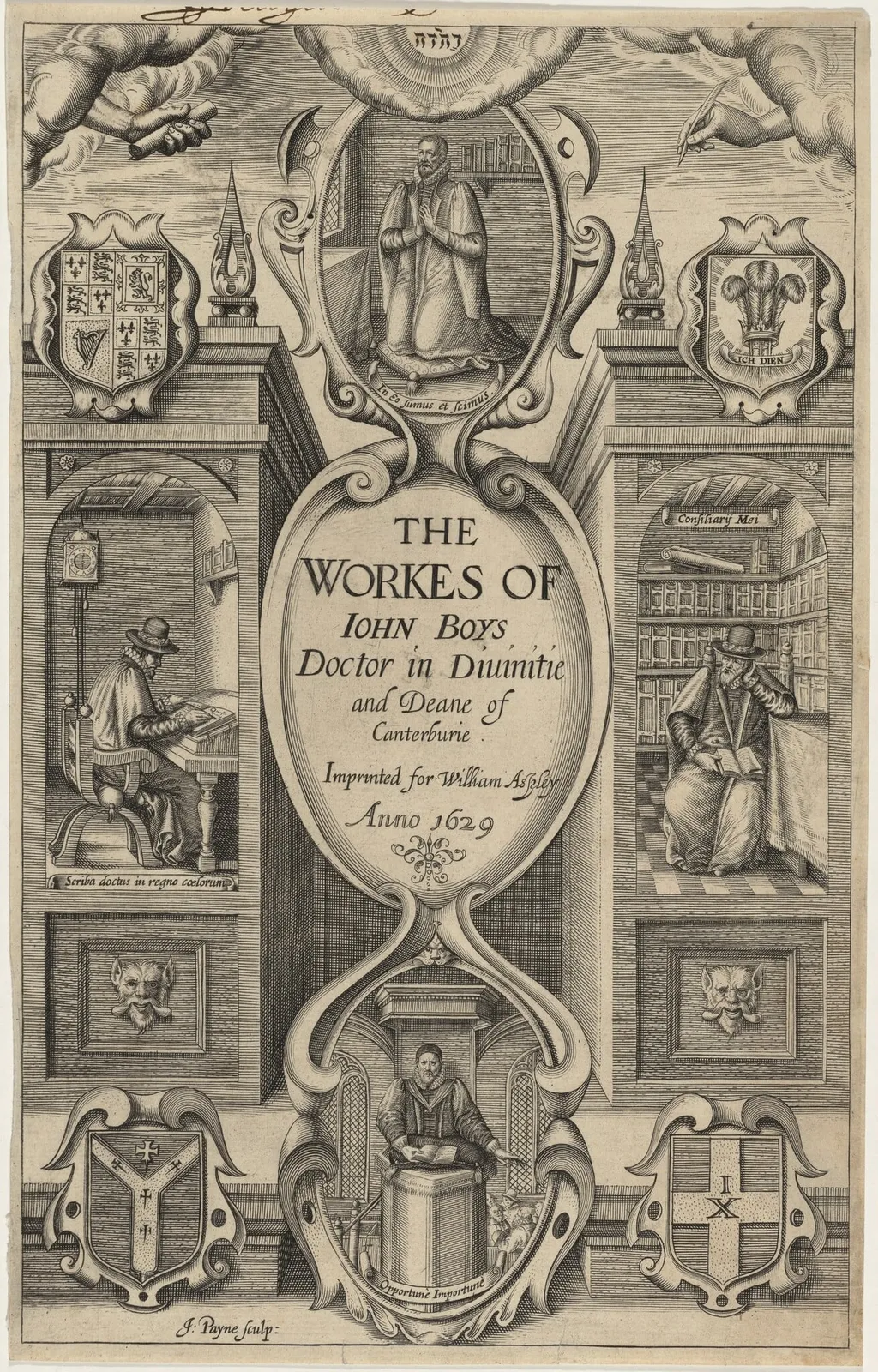 Title Page to John Boys' Works, by John Payne, ink, 1627