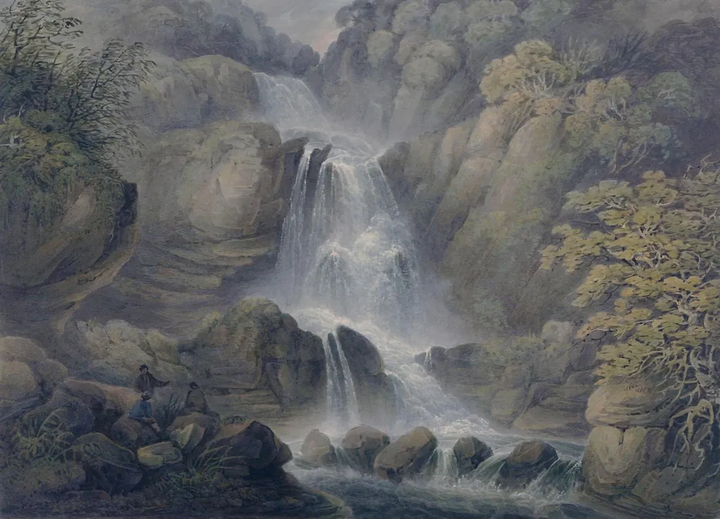 A Fall on the Mawddach near Dolgelly, by John Pearson, watercolor, 1801
