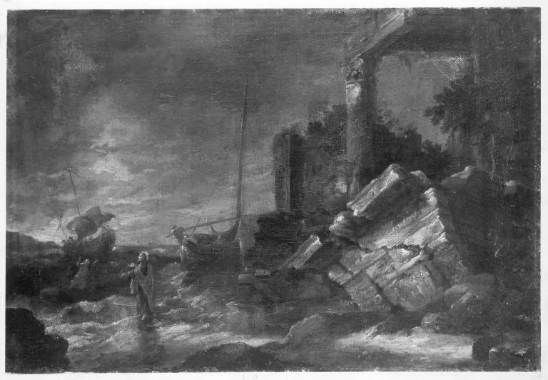 Seestück mit Christus, by John Peeters, unspecified, 1651