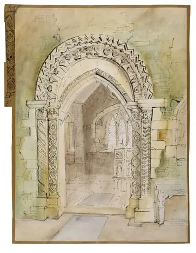 Chancel Arch, St. Peter's, Stanton Low, Buckinghamshire, by John Piper