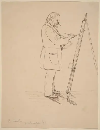 Sketching - Emanuel Leutze, by John Quincy Adams Ward