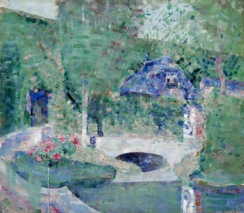 Garden and Bridge, Caudebec, by John Quinton Pringle, oil, 1910