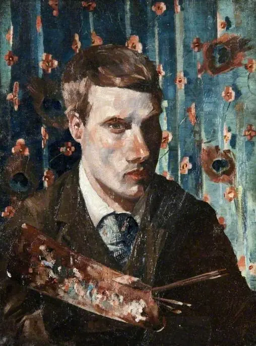 Head and Shoulders of the Artist with a Palette, by John Quinton Pringle