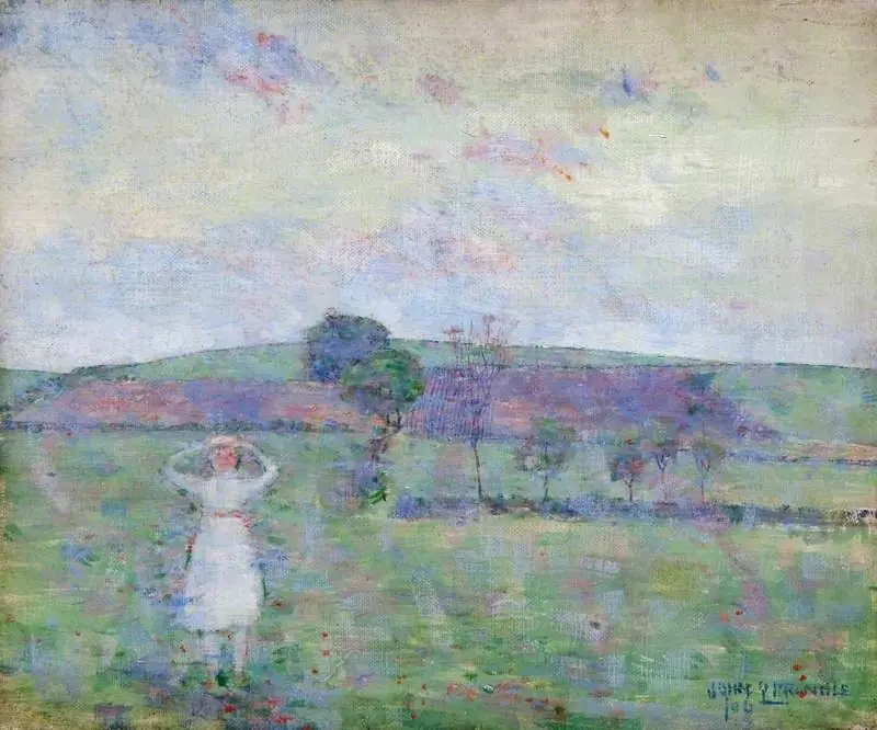 Landscape with Trees and a Girl in White, by John Quinton Pringle