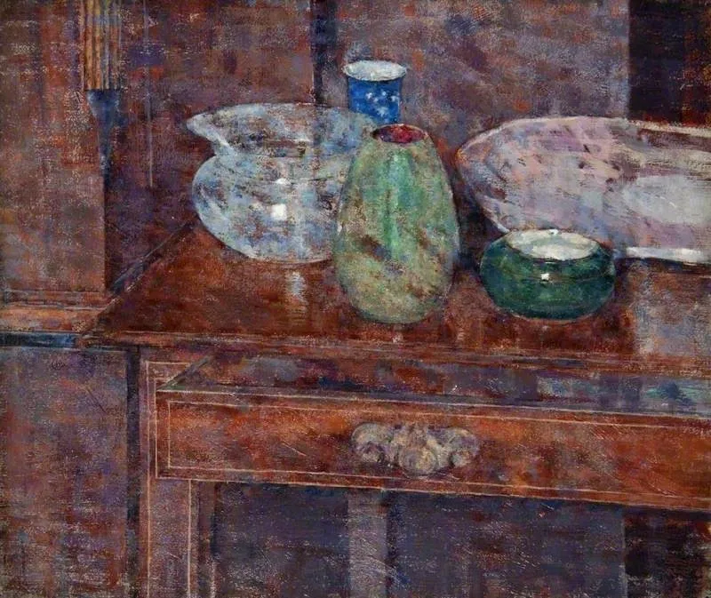 Still Life on a Table, by John Quinton Pringle, oil, 1923