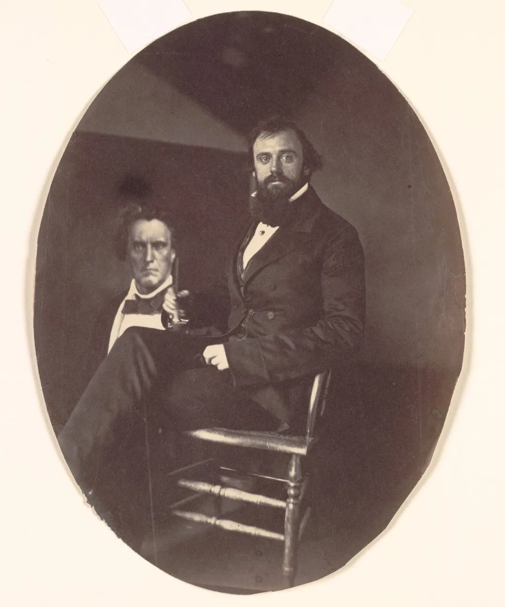 John R. Johnston with Painting, by John R. Johnston, 1854
