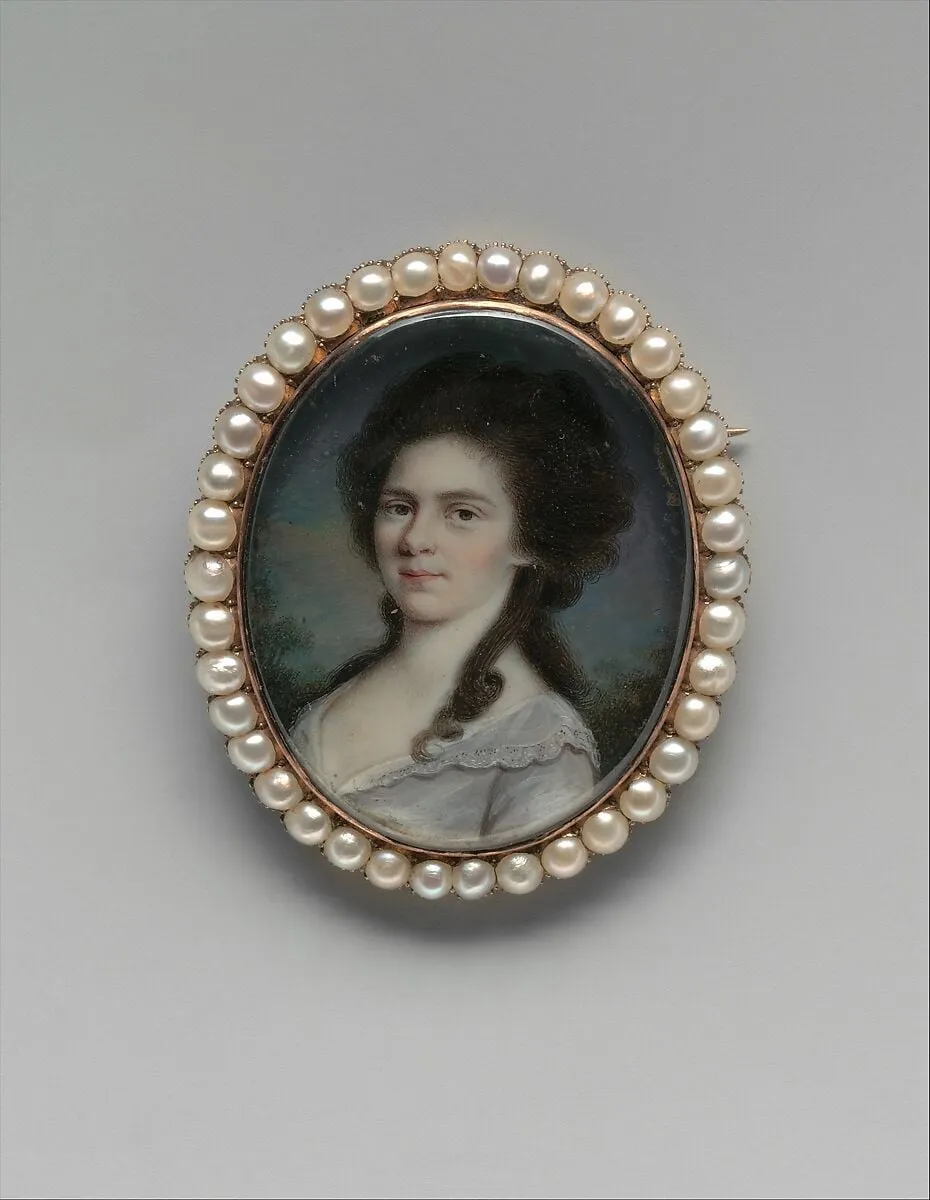 Mrs. William Few (Catherine Nicholson), by John Ramage, watercolor, 1787