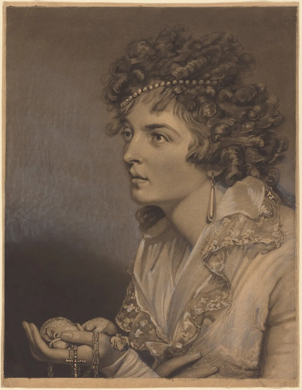 Amanthis with Pearls, by John Raphael Smith, chalk, 1797
