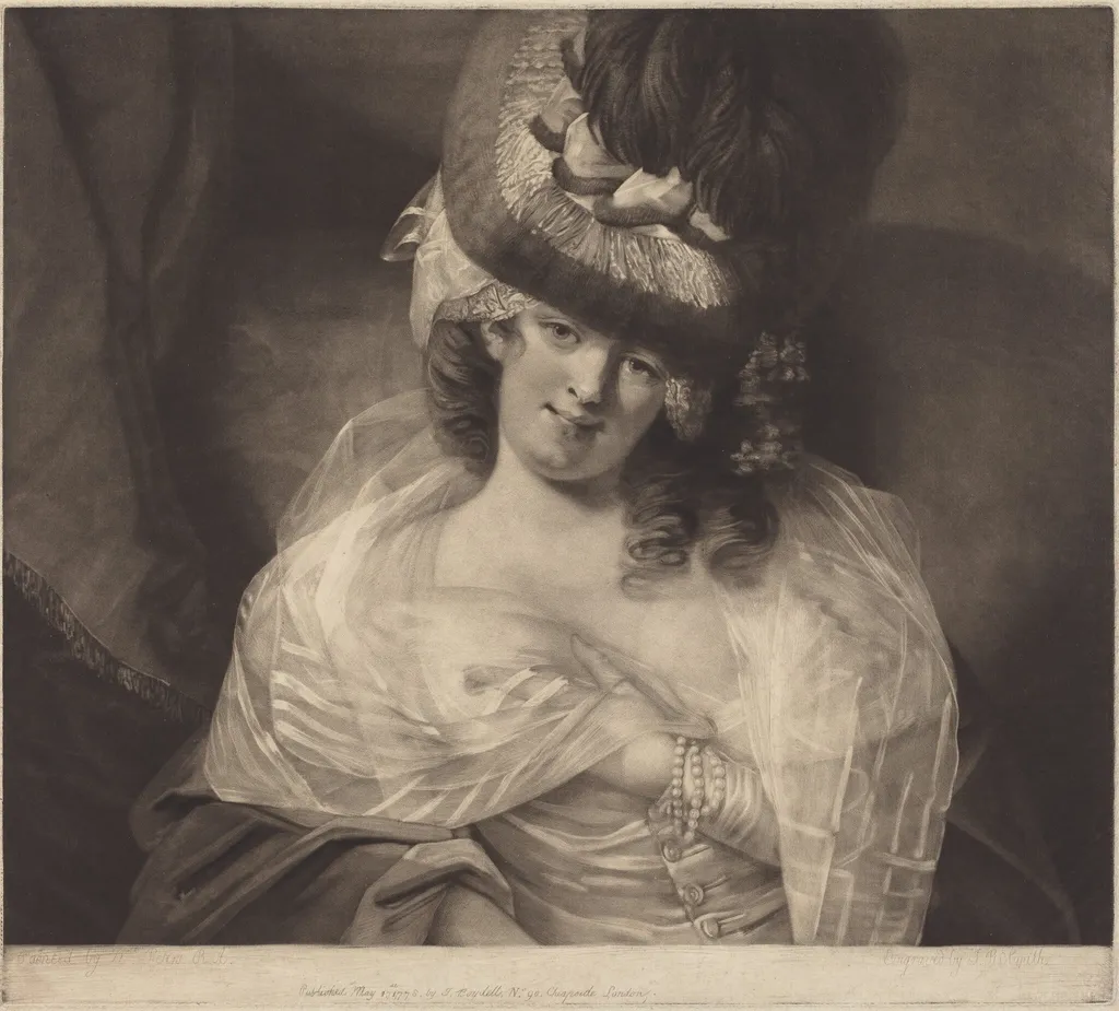 Love in Her Eyes Sits Playing, by John Raphael Smith, ink, 1778