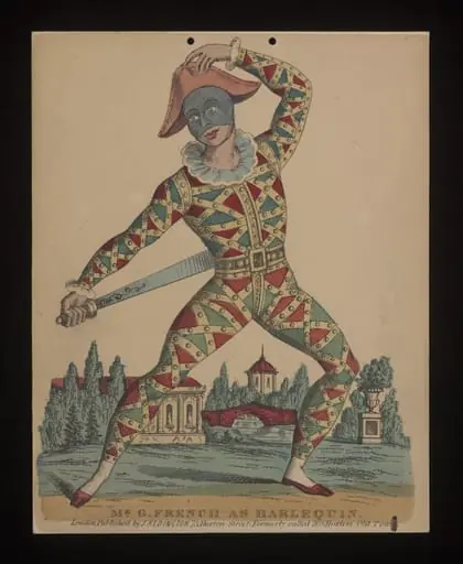 Mr G. French as Harlequin, by John Redington