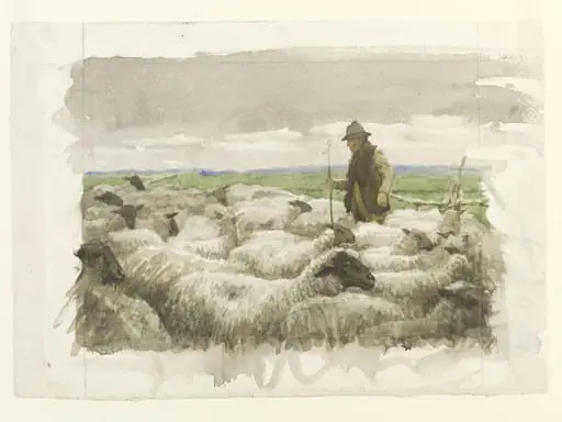 Shepherd and Sheep, by John Robert Keitley Duff