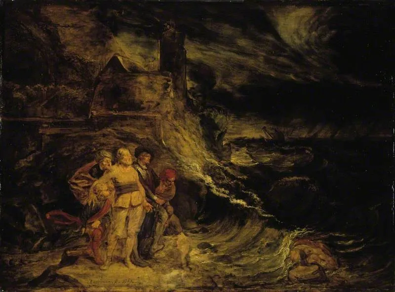 King Lear in the Storm, by John Runciman, oil