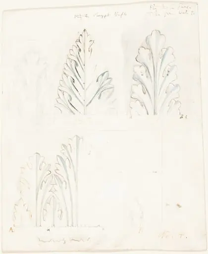 Ornamental Study with Acanthus Motif for "The Stones of Venice", by John Ruskin