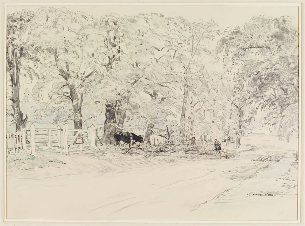 Ham Street - the river end, by John Sanderson Sanderson-Wells, watercolor, 1940