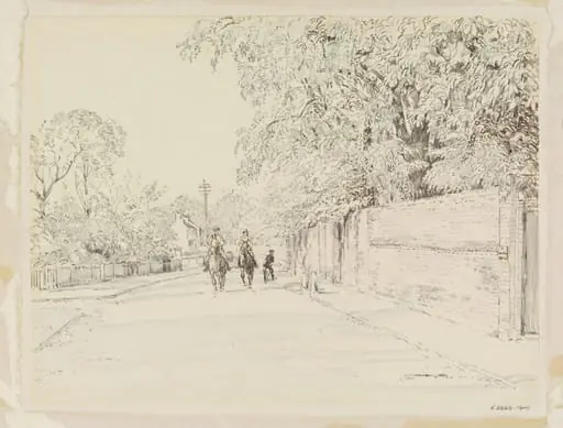Outside the Manor House, Ham Street, by John Sanderson Sanderson-Wells