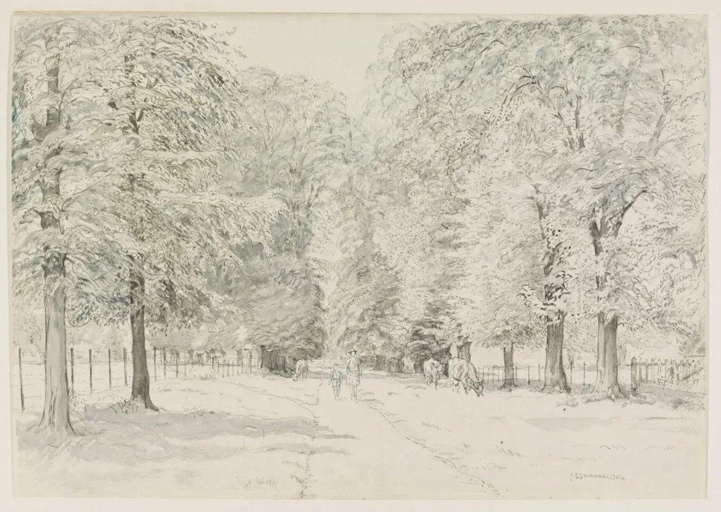 Petersham Avenue - looking towards Ham House, by John Sanderson Sanderson-Wells, watercolor, 1940