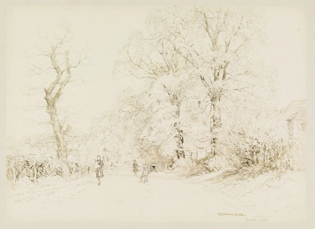 Sandy Lane, Ham, by John Sanderson Sanderson-Wells, watercolor, 1940
