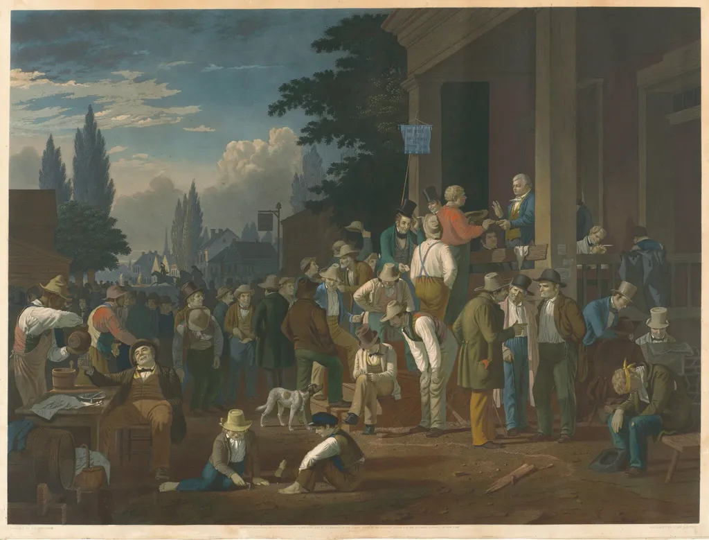 The County Election, by John Sartain, ink, 1854