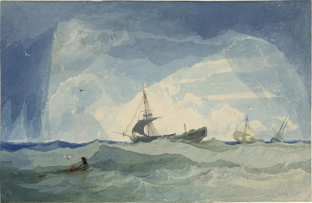 A dismasted brig, by John Sell Cotman