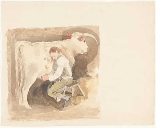 Boy Milking Cow, by John Sell Cotman