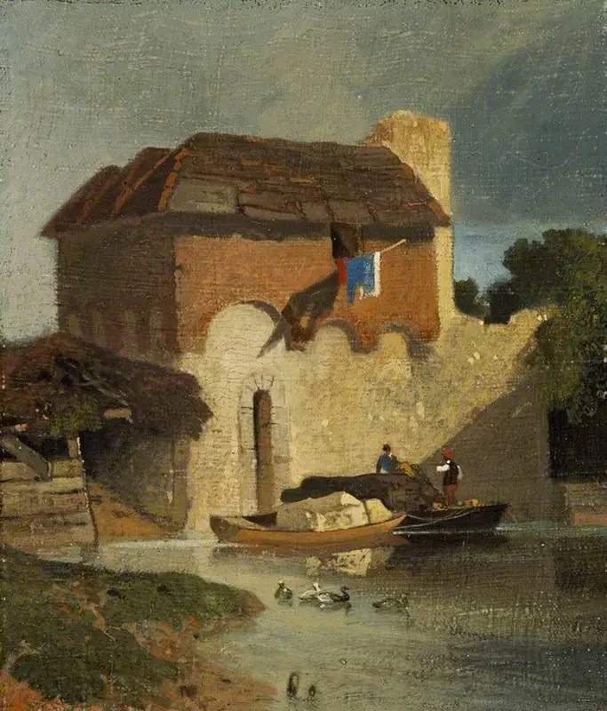 Buildings on a River, by John Sell Cotman