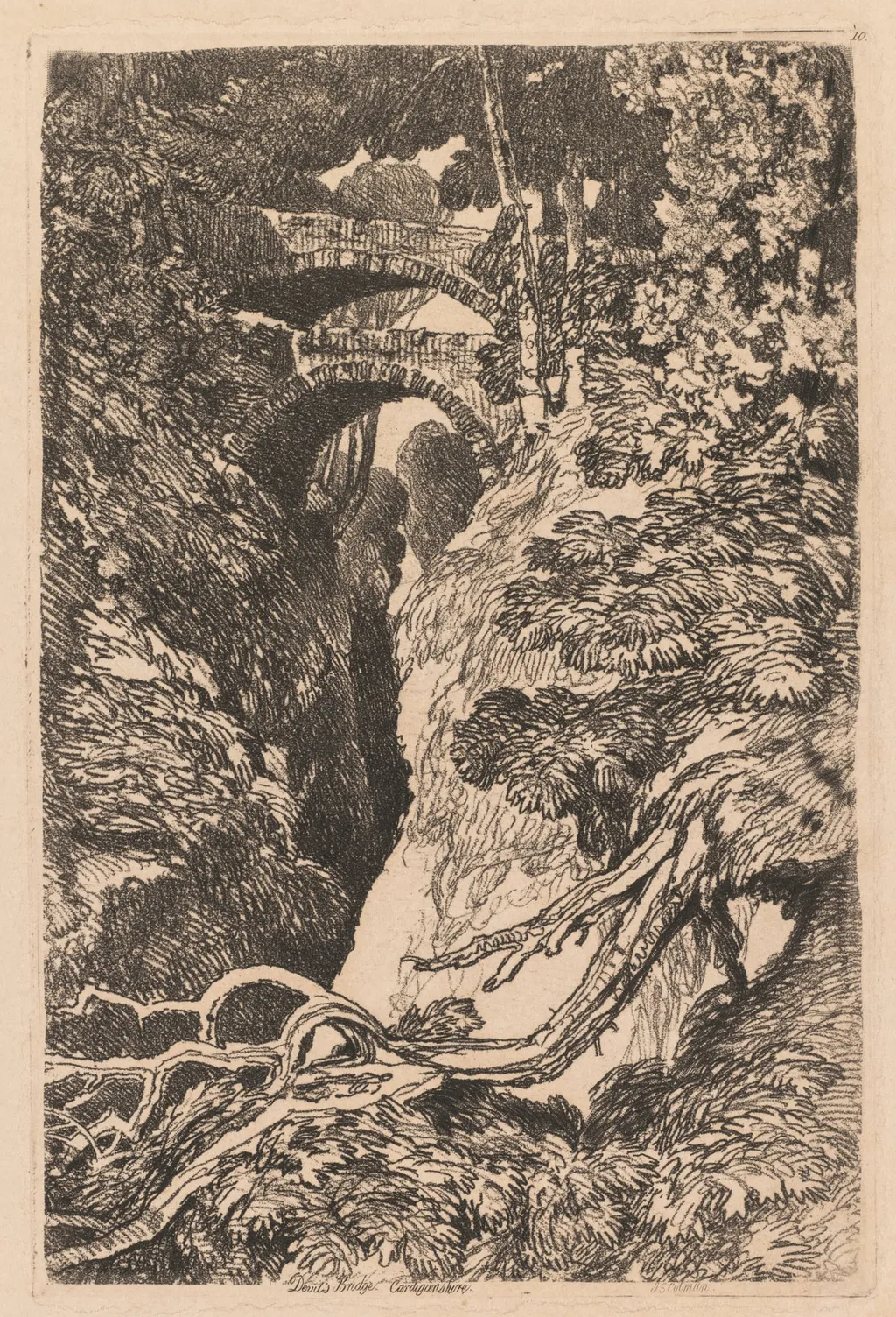 Devil's Bridge, Cardiganshire, by John Sell Cotman, 1837