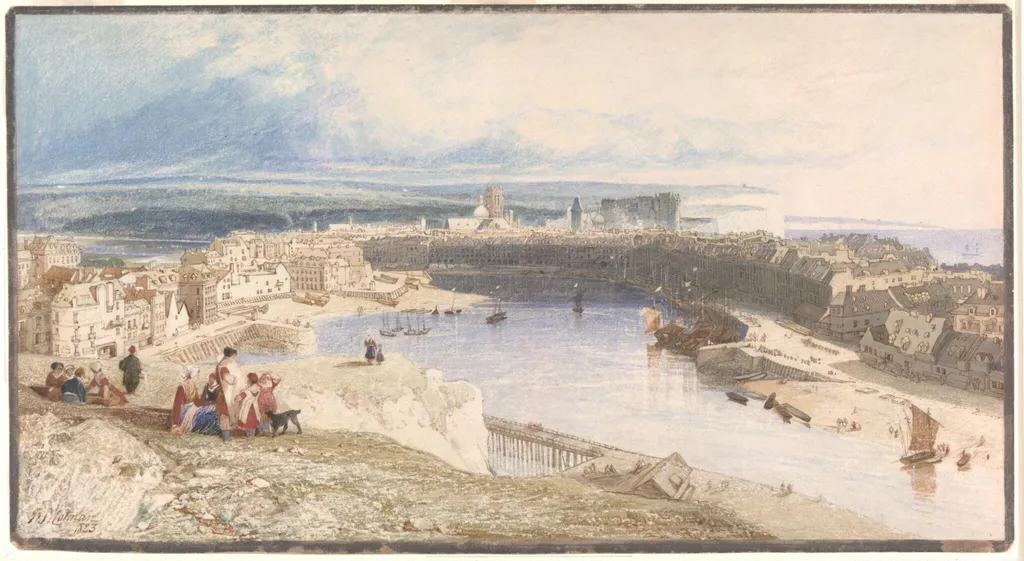 Dieppe Harbour, by John Sell Cotman, watercolor, 1823