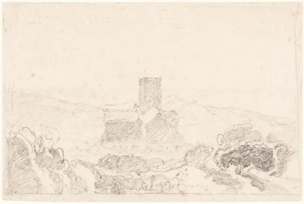 Landscape with Church, by John Sell Cotman, graphite, 1801