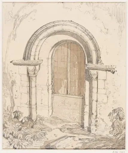Norman doorway of St. Mary's Church, Thetford, Suffolk, by John Sell Cotman