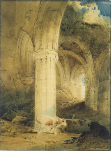 Ruins of Rievaulx Abbey, Yorkshire, by John Sell Cotman