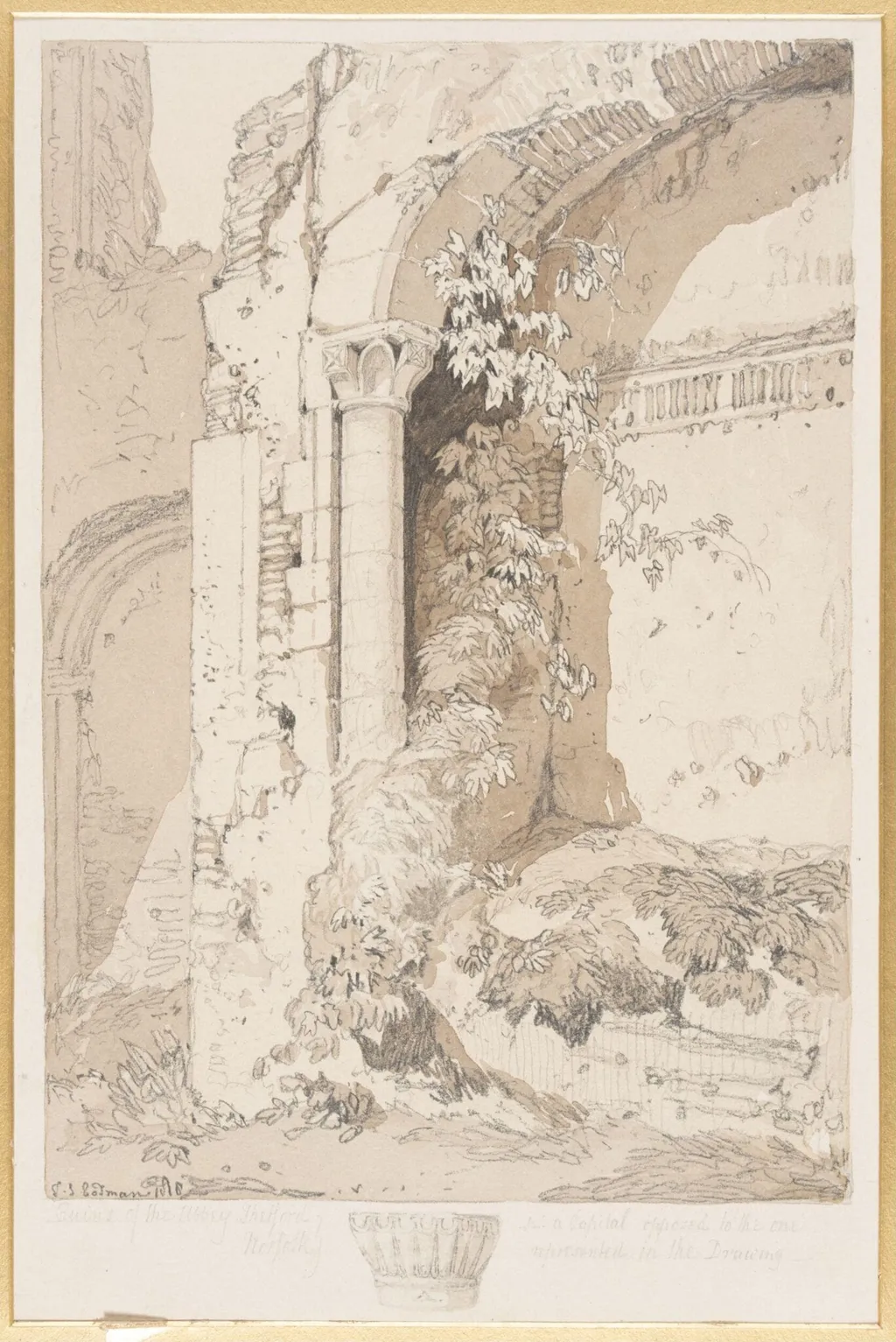 Ruins of the Abbey, Thetford, Norfolk, by John Sell Cotman, 1818