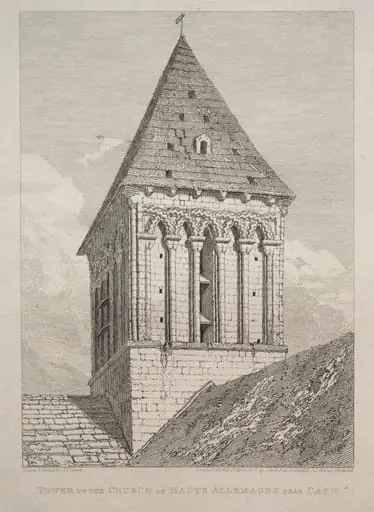 Tower of the Church of Haute Allemagne near Caen, by John Sell Cotman