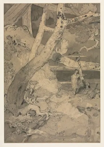Traveler in a Woodland Landscape, by John Sell Cotman
