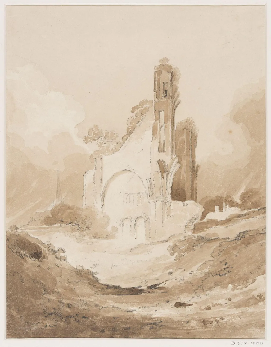 Wenlock Priory, Salop, by John Sell Cotman, 1802