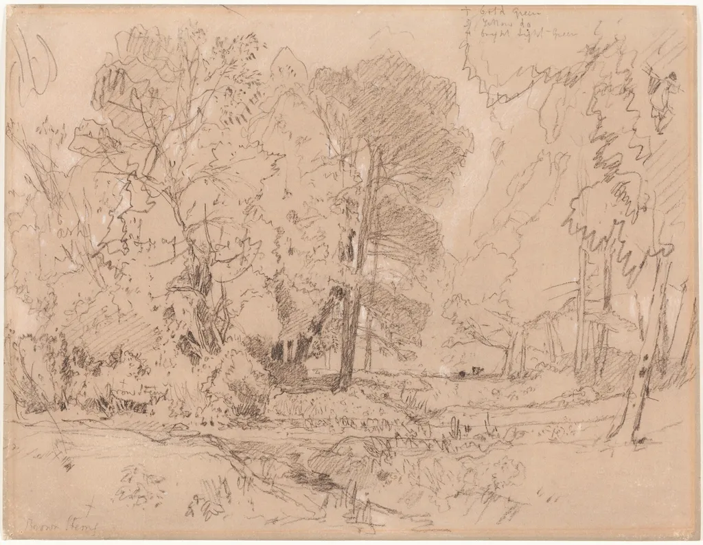 Wooded Landscape, by John Sell Cotman, chalk, 1841