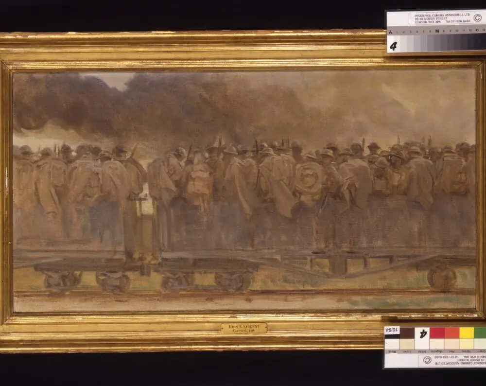 American Troops Going up the Line, by John Singer Sargent