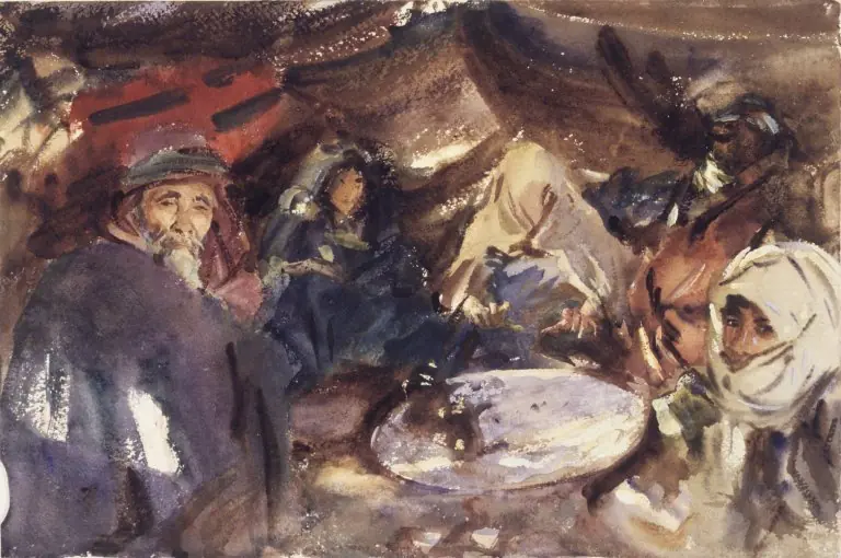 Arab Gypsies in a Tent, by John Singer Sargent