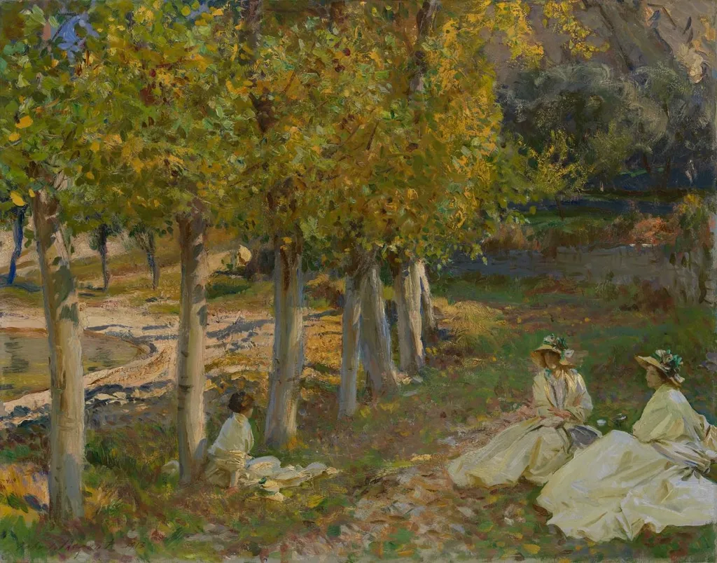 Autumn leaves, by John Singer Sargent, oil, 1913
